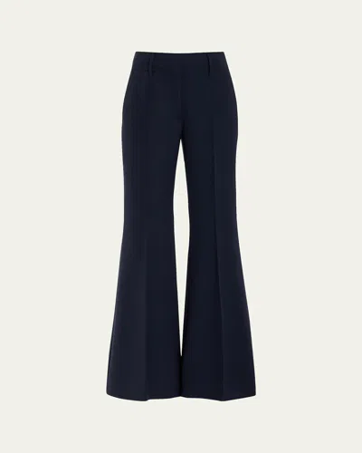 Gabriela Hearst Rhein Flared Wool Pants In Dark Navy