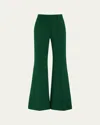 Shop Gabriela Hearst Rhein Flared Wool Pants In Emerald Green