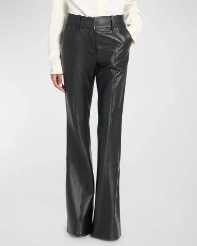 Gabriela Hearst Rhein High-rise Paneled Leather Flared Pants In Black