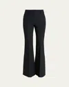 Gabriela Hearst Rhein High-rise Pintuck Bootcut-leg Crepe Pants In Black