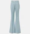 Gabriela Hearst Rhein High-rise Silk And Wool Flared Pants In Blue