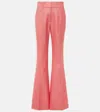 Gabriela Hearst Rhein High-rise Silk And Wool Flared Pants In Pink