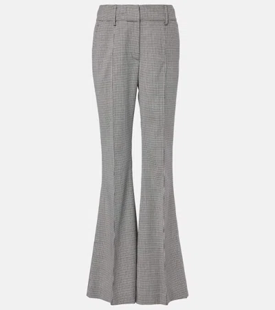 Gabriela Hearst Rhein Houndstooth Wool Flared Pants In Black