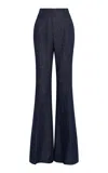 Gabriela Hearst Rhein Linen Denim Flare Pants In Blue