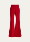 Gabriela Hearst Rhein Mid-rise Flare Pants In Scarlet Red
