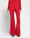 Gabriela Hearst Rhein Mid-rise Flare Pants In Scarlet Red