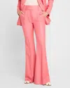 Gabriela Hearst Rhein High-rise Silk And Wool Flared Pants In Watermelon