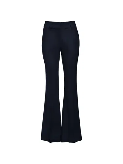 Gabriela Hearst Rhein Mid-rise Flared Trousers In Blue