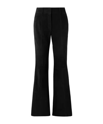 Gabriela Hearst Rhein Paneled Suede Flared Pants In Black