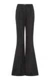 Gabriela Hearst Rhein Striped Wool-cashmere Flared Pants In Grey
