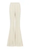 Gabriela Hearst Rhein Striped Wool-cashmere Flared Pants In Ivory