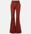Gabriela Hearst Rhein Suede Flared Pants In Burgundy