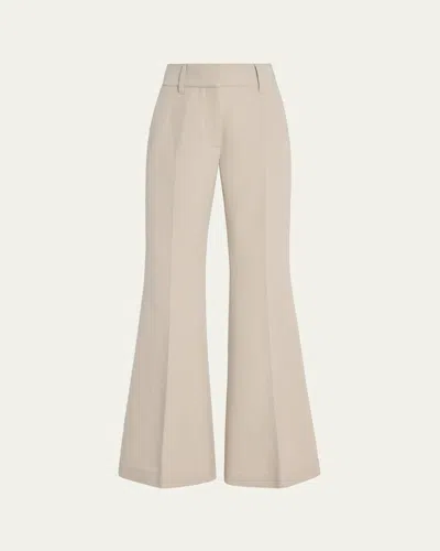 Gabriela Hearst Rhein Wool Crepe Flare Pants In Neutral