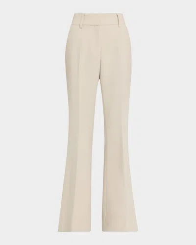 Gabriela Hearst Rhein Wool Crepe Seamed Flare Pants In Neutral