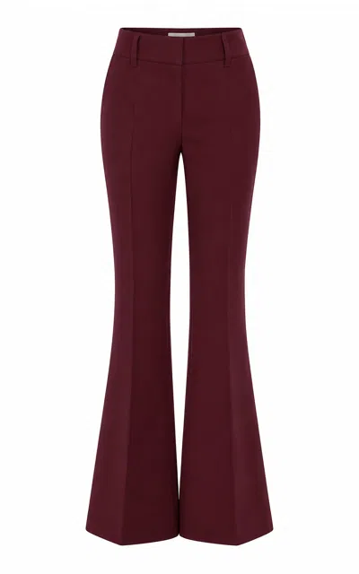 Gabriela Hearst Rhein Wool Flared Pants In Burgundy