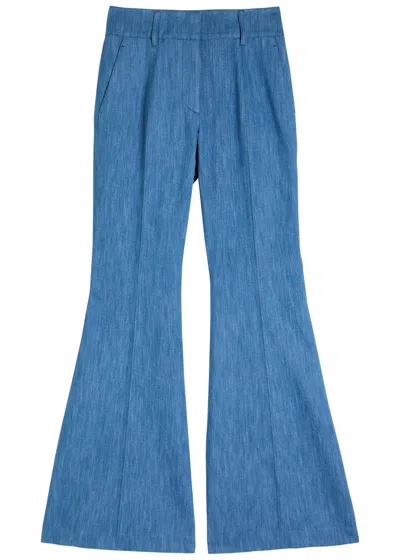 Gabriela Hearst Rhin Cotton-blend Trousers In Blue