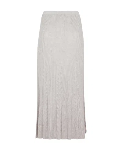 Gabriela Hearst Ribbed-knit Midi Skirt In White