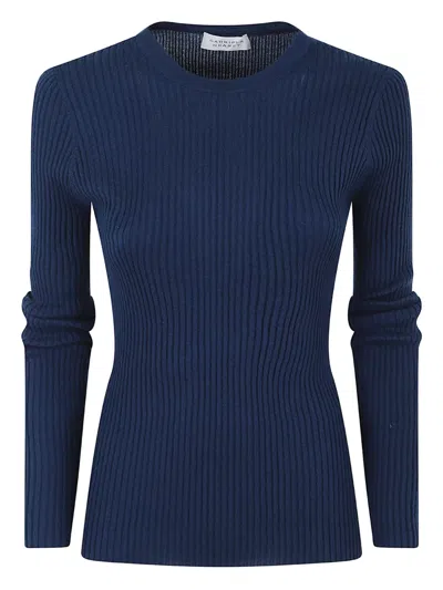 Gabriela Hearst Ribbed Long-sleeved Top In Blue