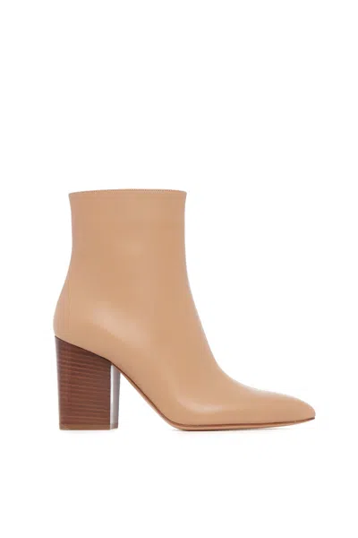 Gabriela Hearst Rio Leather Ankle Boots In Dark Camel