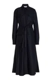 Gabriela Hearst Roe Shirtdress In Dark Navy Virgin Wool Cashmere Flannel In Dark Navy