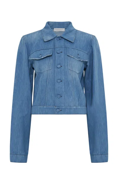 Gabriela Hearst Roland Cotton-linen Denim Jacket In Light Blue Denim