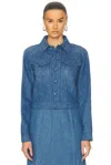 Gabriela Hearst Roland Cotton-linen Denim Jacket In Light Blue Denim