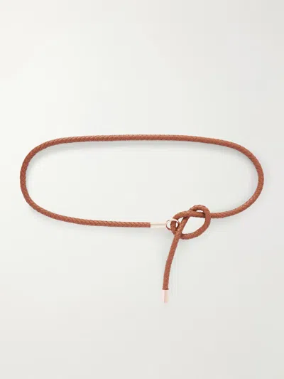 Gabriela Hearst Rope Woven Leather Belt In Metallic