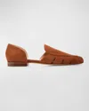 Gabriela Hearst Rory Suede Ballerina Loafers In Cognac