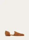 Gabriela Hearst Rory Suede Ballerina Loafers In Cognac