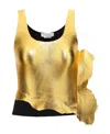 Gabriela Hearst Round Collar Sleeveless Vest In Gold