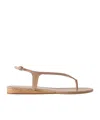 Gabriela Hearst Round-toe Flat Sandals In Brown
