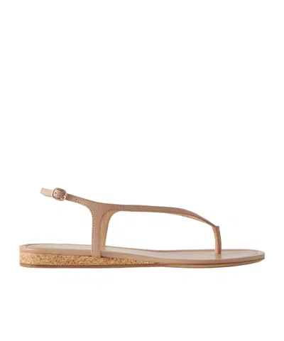 Gabriela Hearst Round-toe Flat Sandals In Brown