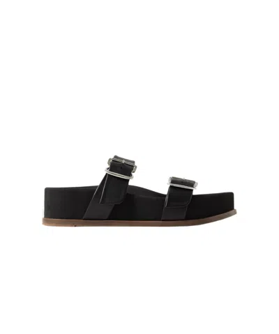 Gabriela Hearst Round-toe Platform Sandals In Black