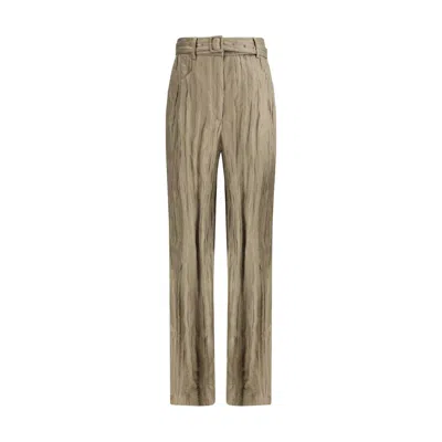Gabriela Hearst Ruched Silk Norman Pants In Black