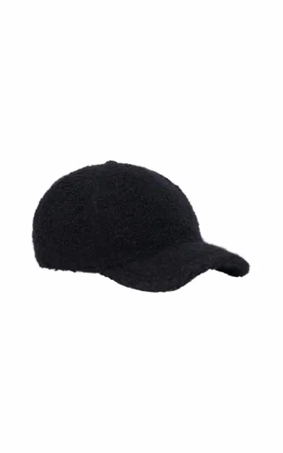 Gabriela Hearst Russ Baseball Hat In Black Cashmere Boucle