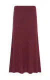 Gabriela Hearst Sabine Knit Midi Skirt In Bordeaux Beaded Cashmere Silk In Burgundy