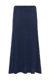 Gabriela Hearst Sabine Knit Midi Skirt In Electric Navy Beaded Cashmere Silk In Blue