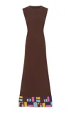 Gabriela Hearst Salacia Merino Wool Maxi Dress In Brown