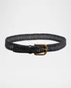 Gabriela Hearst Sam Woven Leather Belt In Black