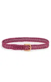 Gabriela Hearst Sam Braided Belt In Fuchsia Multi Leather In Pink
