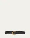 Gabriela Hearst Sam Woven Leather Belt In Black
