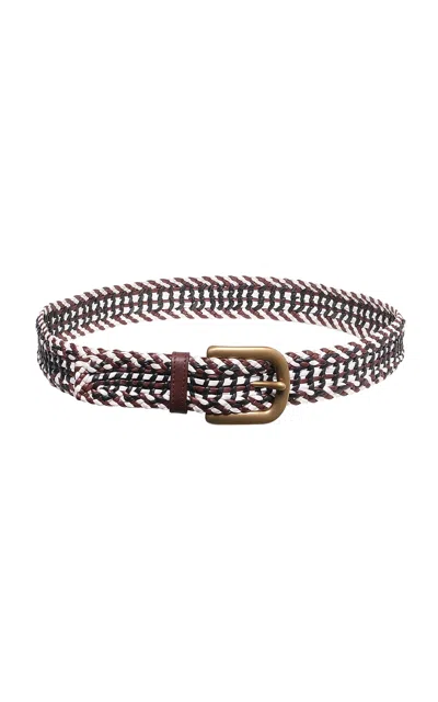Gabriela Hearst Sam Woven Leather Belt In Chocolate