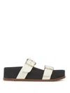 Gabriela Hearst Wren Leather Platform Slides In Beige