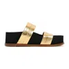 Gabriela Hearst Striker Sandalen Aus Metallic-leder In Grey
