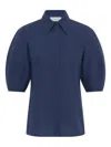Gabriela Hearst Sansi Puff-sleeve Shirt In Blue