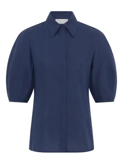 Gabriela Hearst Sansi Puff-sleeve Shirt In Blue