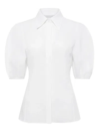 Gabriela Hearst Sansi Puff-sleeve Shirt In White
