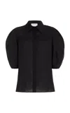Gabriela Hearst Sansi Top In Black Aloe Linen In Black
