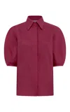 Gabriela Hearst Sansi Top In Raspberry Aloe Linen In Raspberry
