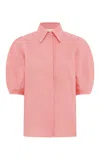 Gabriela Hearst Sansi Top In Rosa Aloe Linen In Rosa